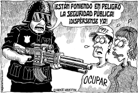 POLICIA APLASTA A LOS MANIFESTANTES DE LA PROTESTA OCUPAR by Wolverton