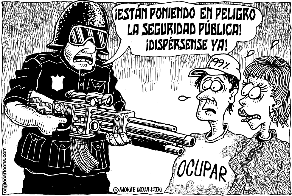  POLICIA APLASTA A LOS MANIFESTANTES DE LA PROTESTA OCUPAR by Wolverton