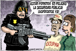 POLICIA APLASTA A LOS MANIFESTANTES DE LA PROTESTA OCUPAR  by Wolverton