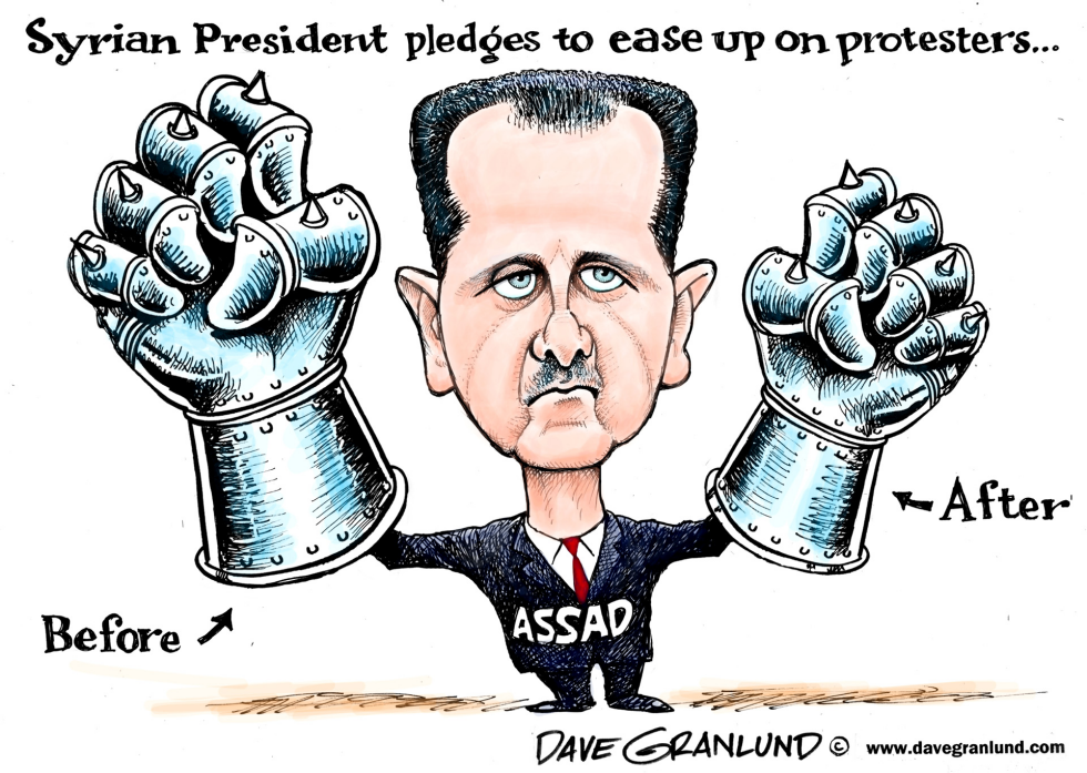  SYRIA AND PROTESTERS by Dave Granlund