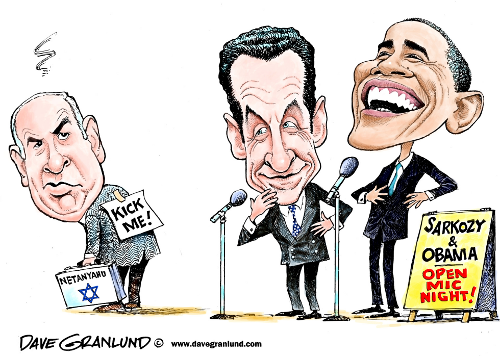  SARKOZY AND OBAMA OPEN MIC by Dave Granlund