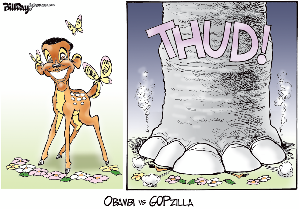  OBAMBI VS GOPZILLA by Bill Day