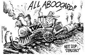 THE IRAQ TRAIN WRECK by Mike Lane