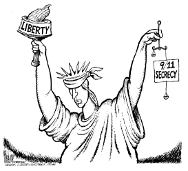 BLINDFOLDED LIBERTY by Mike Lane