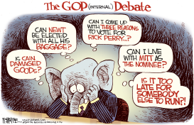 THE GOP INTERNAL DEBATE by Rick McKee