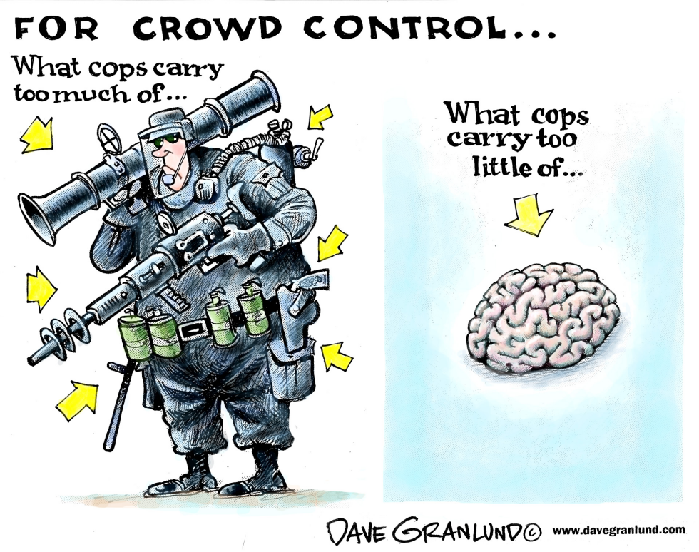  COPS AND CROWD CONTROL by Dave Granlund