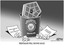 PENTAGON PEG ROUND HOLE by RJ Matson