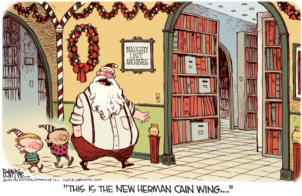  NAUGHTY HERMAN CAIN by Rick McKee