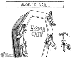 HERMAN CAINS COFFIN by Adam Zyglis