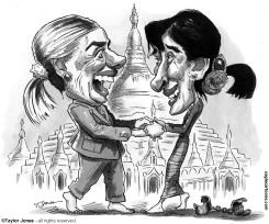 HILLARY AND AUNG SAN SUU KYI by Taylor Jones