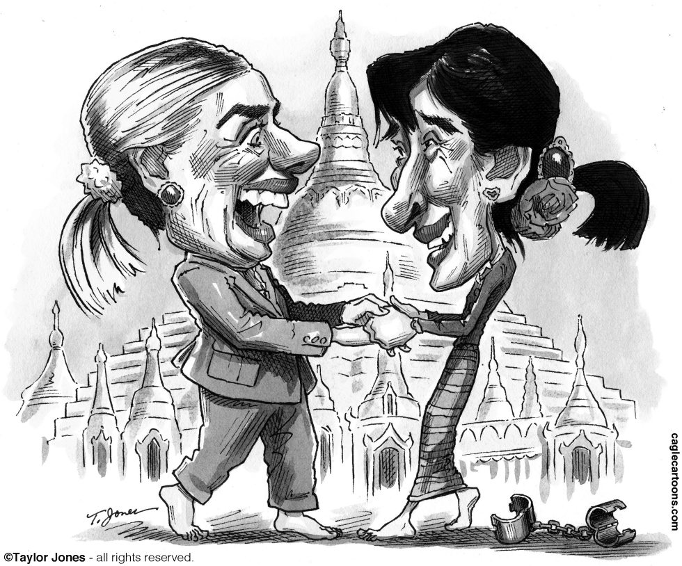  HILLARY AND AUNG SAN SUU KYI by Taylor Jones