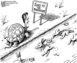 SLOW AND STEADY ROMNEY by Adam Zyglis