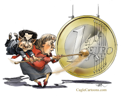 MERKEL, SARKOZY HITTING GONG by Riber Hansson