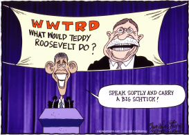 OBAMA AND TEDDY ROOSEVELT by Bob Englehart