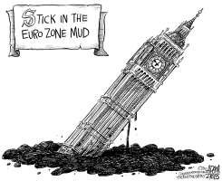 STICK IN THE EURO ZONE MUD by Adam Zyglis