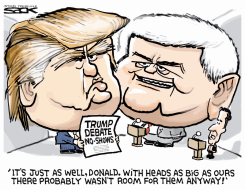 TRUMP DEBATE NO SHOW by Steve Sack