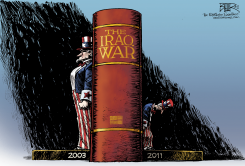 IRAQ BOOKENDS by Nate Beeler