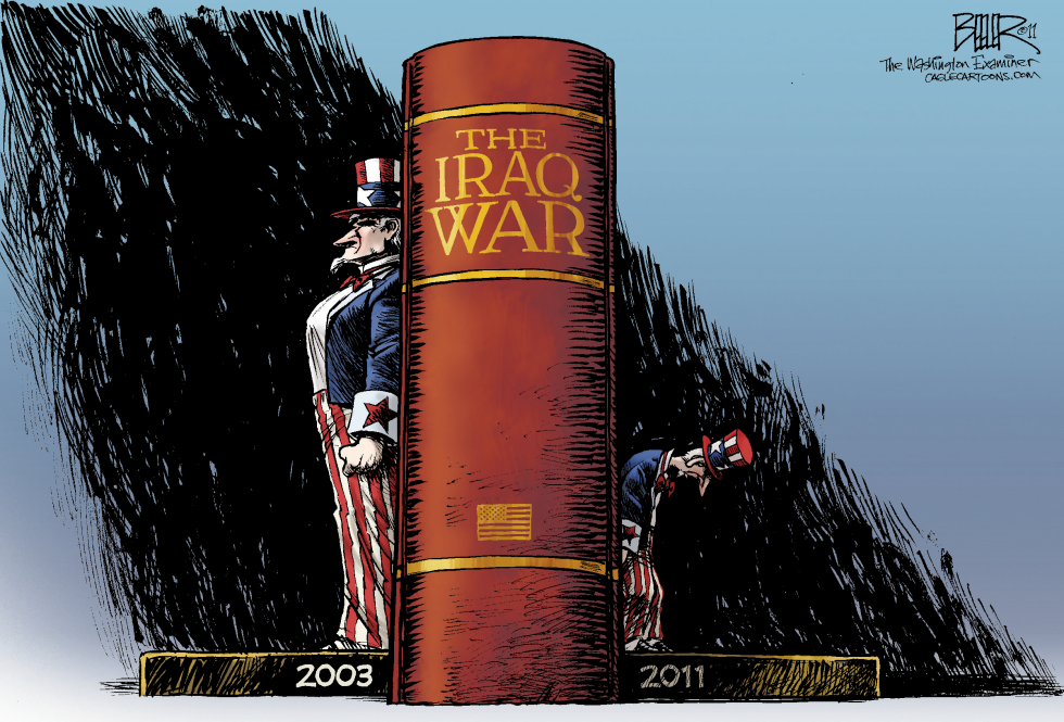  IRAQ BOOKENDS by Nate Beeler