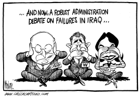 HEAR SPEAK SEE NO IRAQ FAILURES by Mike Lane