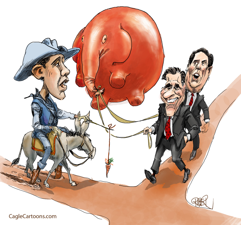  OBAMA,ROMNEY, SANTORUM APPROACHING CROSSROAD by Riber Hansson