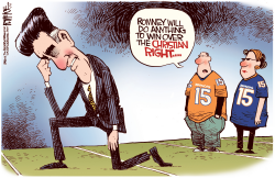 ROMNEY TEBOWING by Rick McKee