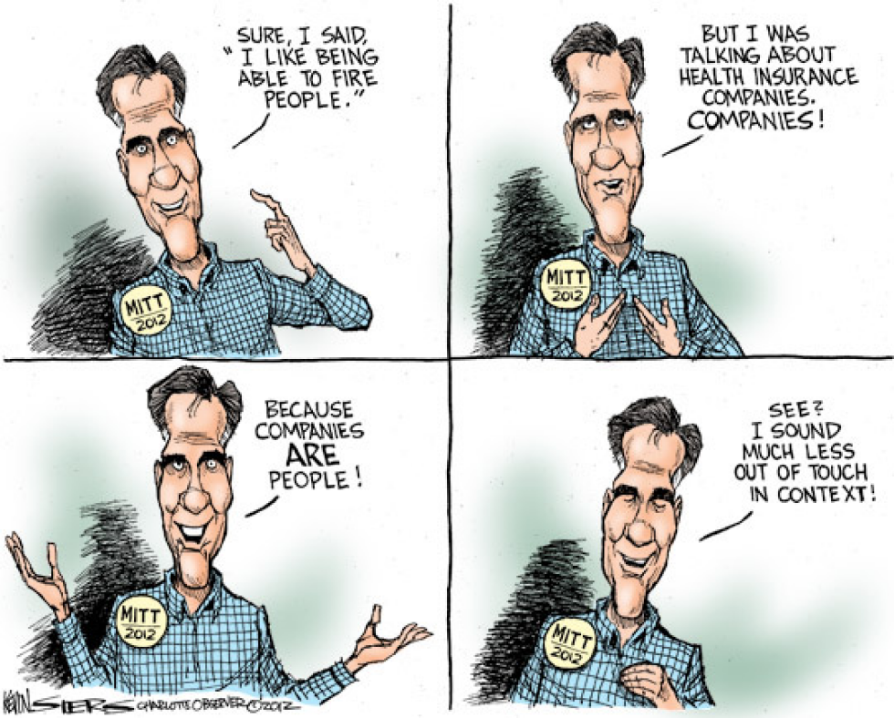  ROMNEY LIKES TO FIRE by Kevin Siers