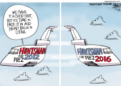 HUNTSMAN QUITS by Pat Bagley