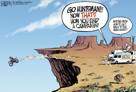 HUNTSMAN DROPS OUT by Nate Beeler