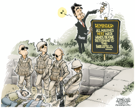 RICK PERRY AND MARINES by John Cole