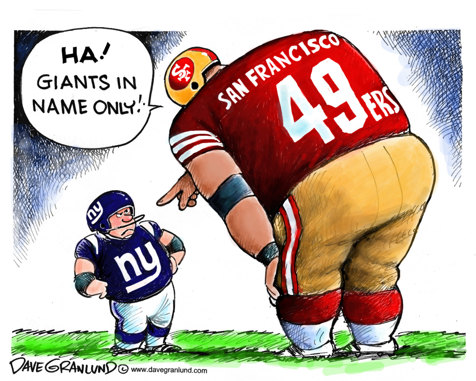  GIANTS VS 49ERS FOR NFC TROPHY by Dave Granlund