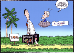 SANTORUM SE DIRIGE A FLORIDA by Bob Englehart