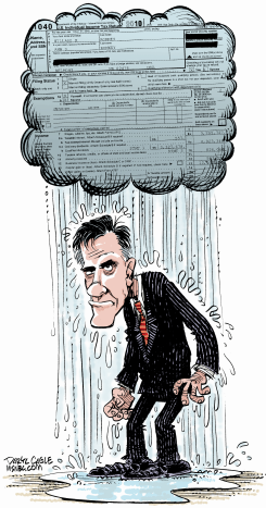 ROMNEY TAX CLOUD by Daryl Cagle