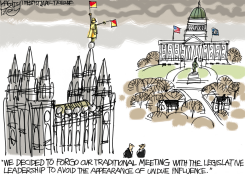 LOCAL MORMON SEMAPHORE METAPHOR by Pat Bagley