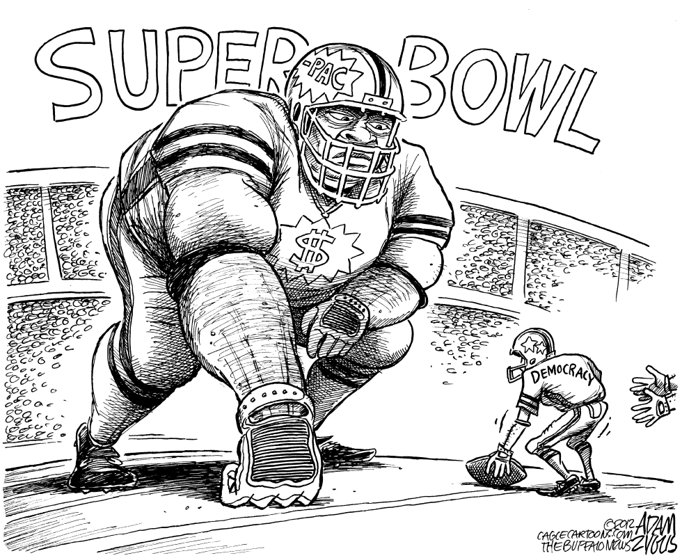  SUPER PAC BOWL by Adam Zyglis