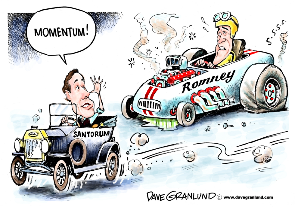  SANTORUM MOMENTUM by Dave Granlund