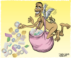 CUPIDO OBAMA Y EL CONTROL NATAL by Daryl Cagle