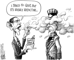 OBAMA SUPER-PAC ADDICTION by Adam Zyglis