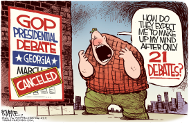 GOP DEBATE CANCELED by Rick McKee