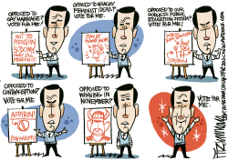 VOTE FOR SANTORUM by David Fitzsimmons