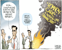 ROMNEY PANTS ON FIRE by John Cole