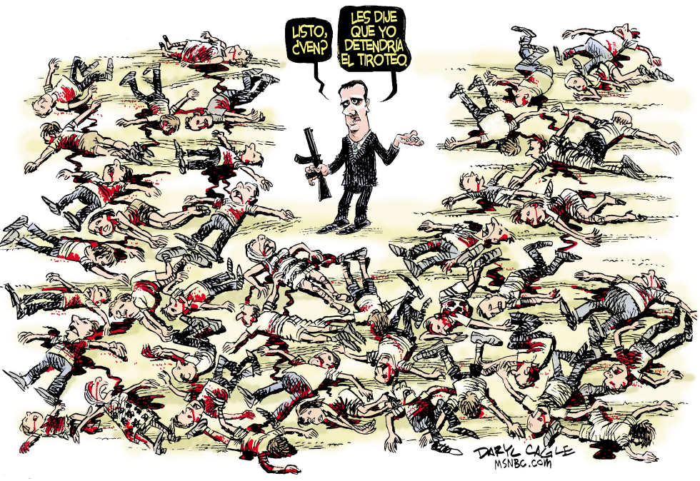  ASSAD DETIENE EL TIROTEO by Daryl Cagle