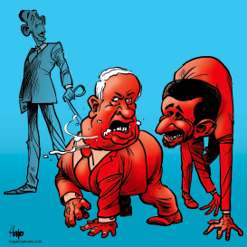 ISRAEL ON A LEASH by Hajo de Reijger