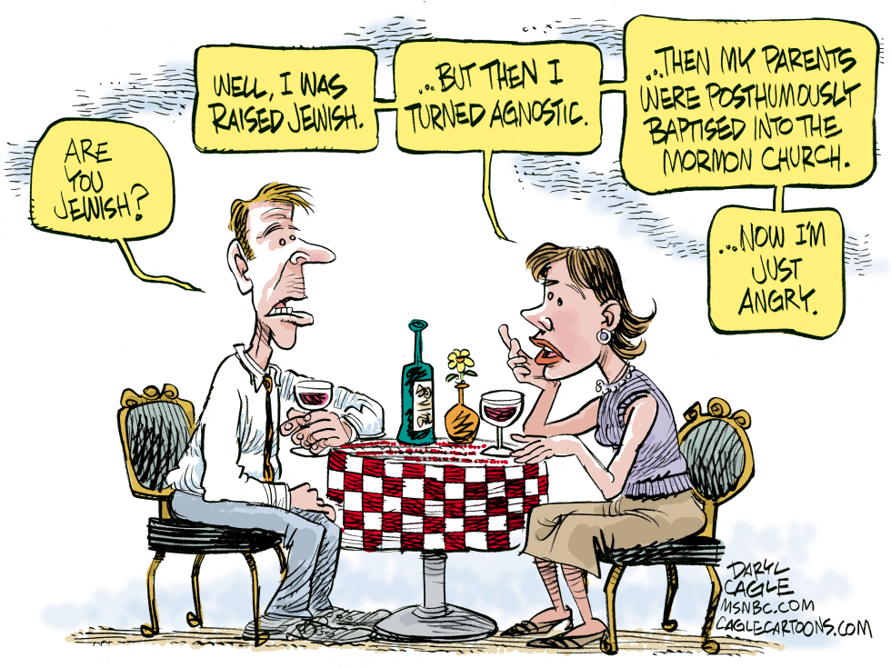  MORMON POSTHUMOUS BAPTISM CAFE by Daryl Cagle