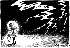 HILLARY LIGHTNING by Milt Priggee