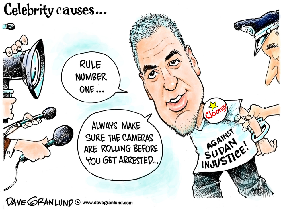  GEORGE CLOONEY ARRESTED by Dave Granlund