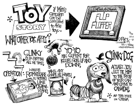 TOYS ON THE BUS by John Darkow