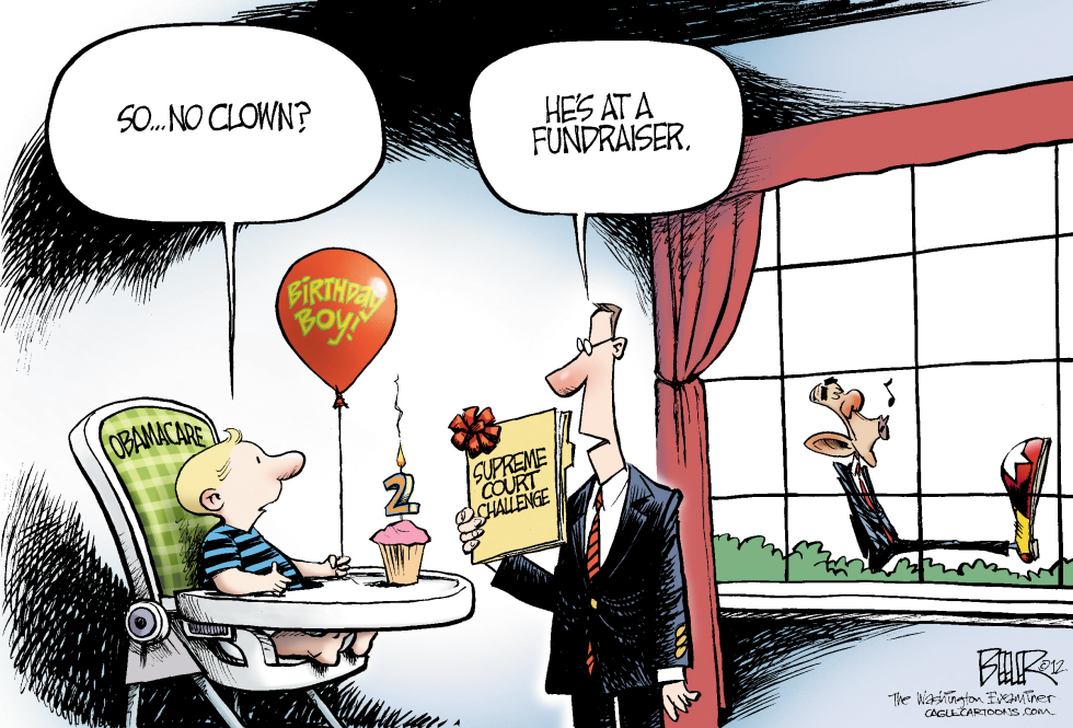  OBAMACARE BIRTHDAY by Nate Beeler