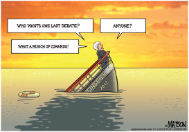 SINKING GINGRICH CALLS FOR ONE MORE DEBATE-COOR by RJ Matson