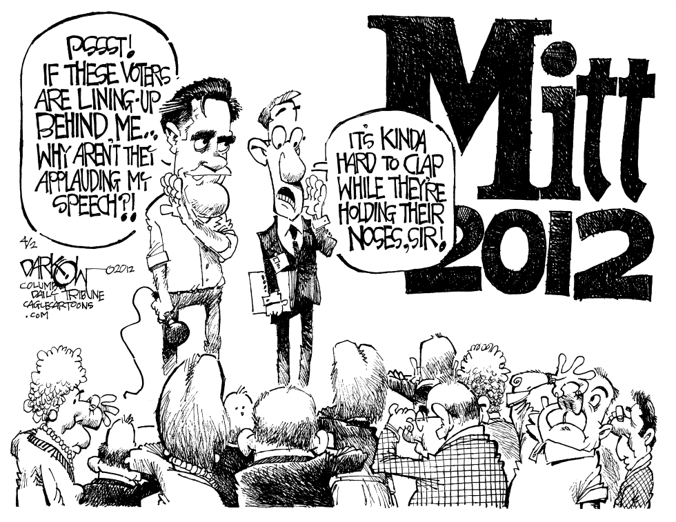  HOLDING THEIR NOSES FOR MITT by John Darkow