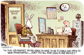 EASTER BUNNY UNEMPLOYMENT by Rick McKee